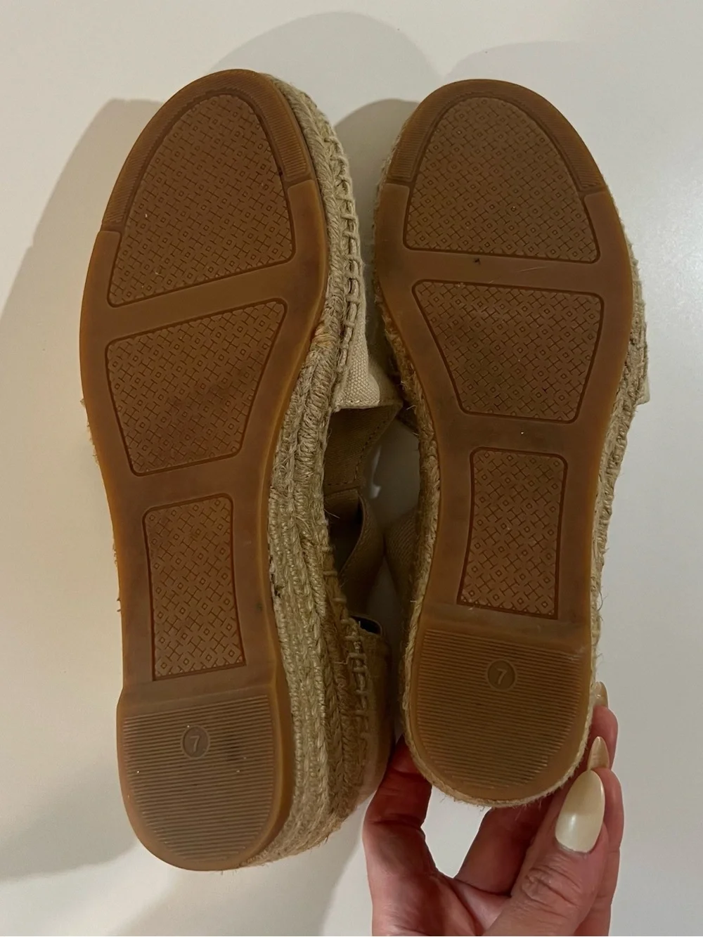 🌊✨ Tory Burch Catalina 3 Beige Canvas Espadrille Wedge Sandals Size 7 - Picture 10 of 10